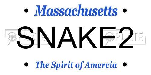 SNAKE2 Massachusetts License Plate
