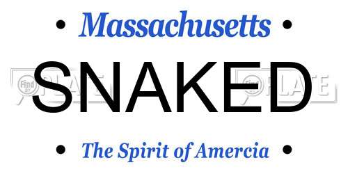 SNAKED Massachusetts License Plate
