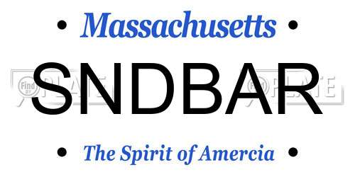 SNDBAR Massachusetts License Plate