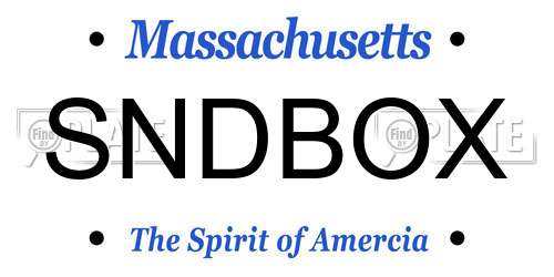 SNDBOX Massachusetts License Plate
