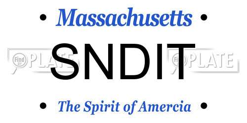 SNDIT Massachusetts License Plate