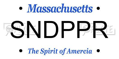 SNDPPR Massachusetts License Plate