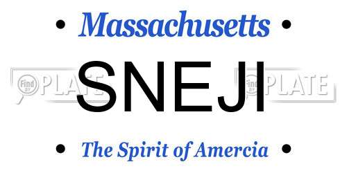 SNEJI Massachusetts License Plate