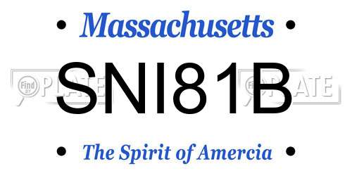 SNI81B Massachusetts License Plate
