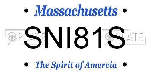 SNI81S Massachusetts License Plate