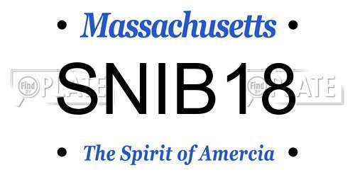 SNIB18 Massachusetts License Plate