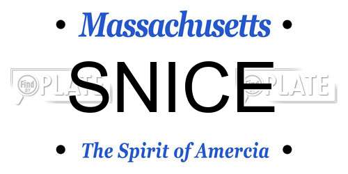 SNICE Massachusetts License Plate