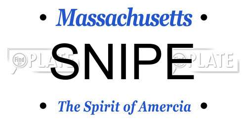 SNIPE Massachusetts License Plate