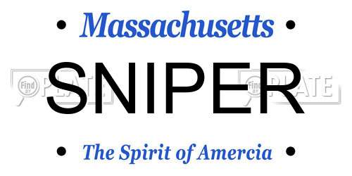 SNIPER Massachusetts License Plate