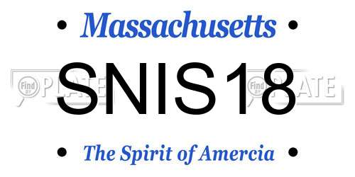 SNIS18 Massachusetts License Plate