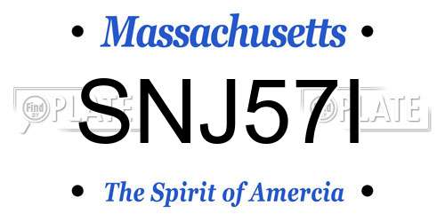 SNJ57I Massachusetts License Plate