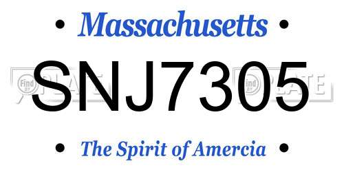 SNJ7305 Massachusetts License Plate