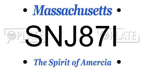 SNJ87I Massachusetts License Plate