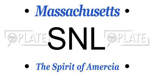 SNL Massachusetts License Plate
