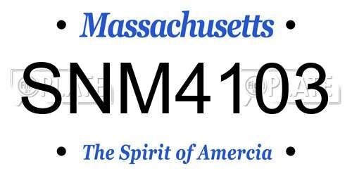 SNM4103 Massachusetts License Plate