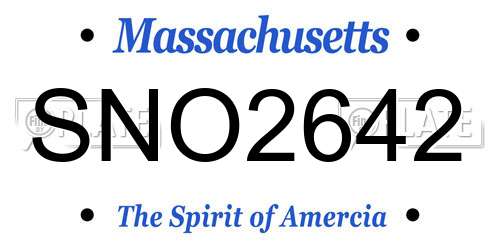 SNO2642 Massachusetts License Plate