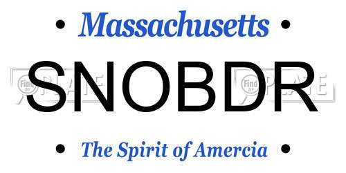 SNOBDR Massachusetts License Plate