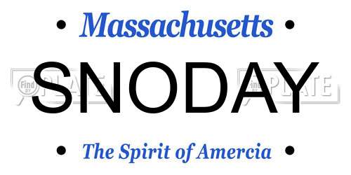 SNODAY Massachusetts License Plate