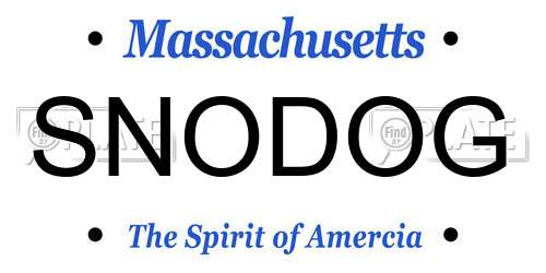 SNODOG Massachusetts License Plate