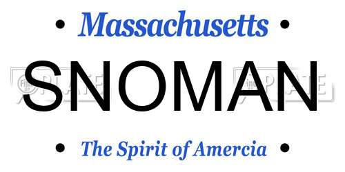SNOMAN Massachusetts License Plate