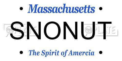 SNONUT Massachusetts License Plate