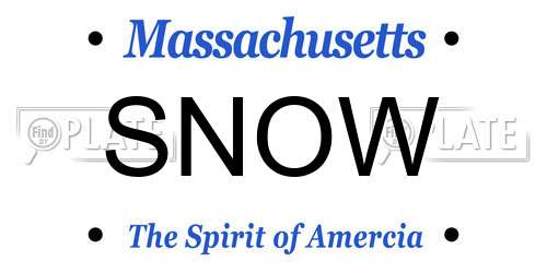 SNOW Massachusetts License Plate