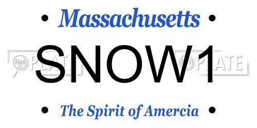 SNOW1 Massachusetts License Plate
