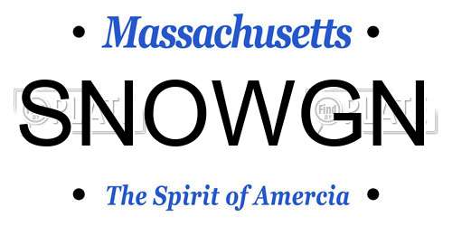 SNOWGN Massachusetts License Plate