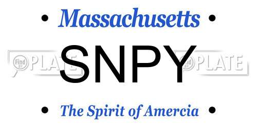 SNPY Massachusetts License Plate