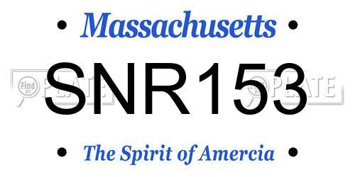 SNR153 Massachusetts License Plate