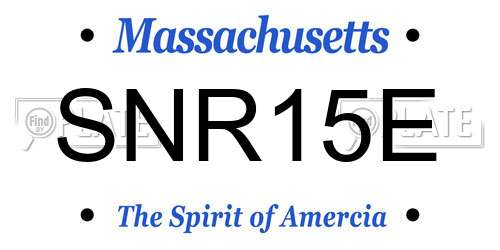 SNR15E Massachusetts License Plate