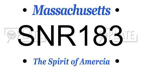 SNR183 Massachusetts License Plate