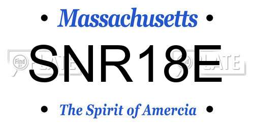 SNR18E Massachusetts License Plate