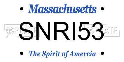 SNRI53 Massachusetts License Plate