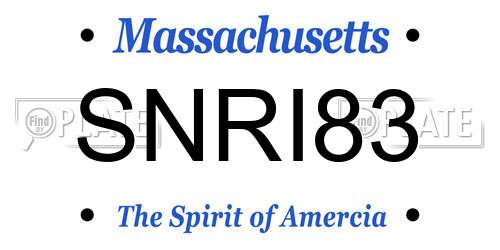 SNRI83 Massachusetts License Plate