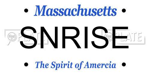 SNRISE Massachusetts License Plate