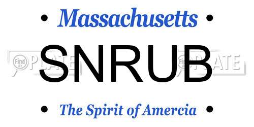 SNRUB Massachusetts License Plate
