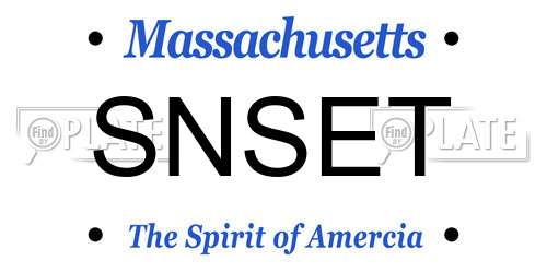 SNSET Massachusetts License Plate