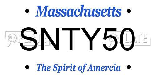 SNTY50 Massachusetts License Plate
