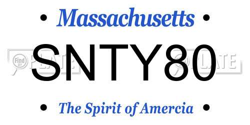 SNTY80 Massachusetts License Plate