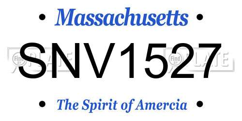 SNV1527 Massachusetts License Plate