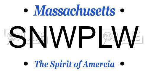 SNWPLW Massachusetts License Plate