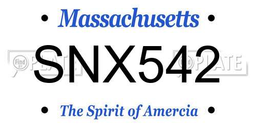 SNX542 Massachusetts License Plate