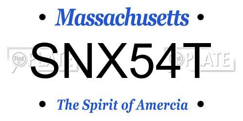 SNX54T Massachusetts License Plate