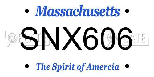 SNX606 Massachusetts License Plate