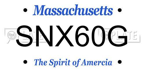 SNX60G Massachusetts License Plate