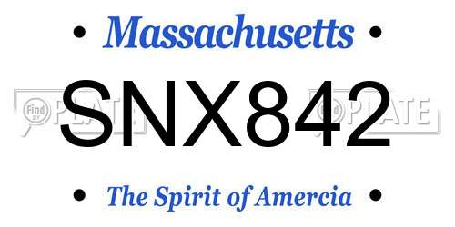 SNX842 Massachusetts License Plate