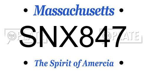 SNX847 Massachusetts License Plate