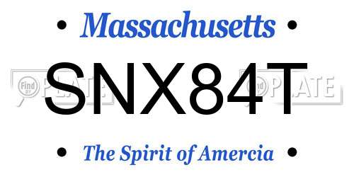 SNX84T Massachusetts License Plate