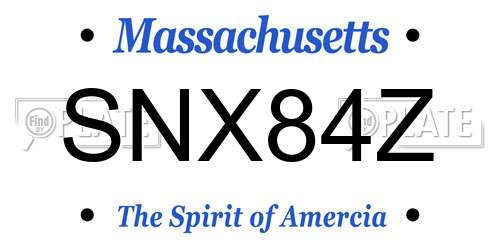 SNX84Z Massachusetts License Plate